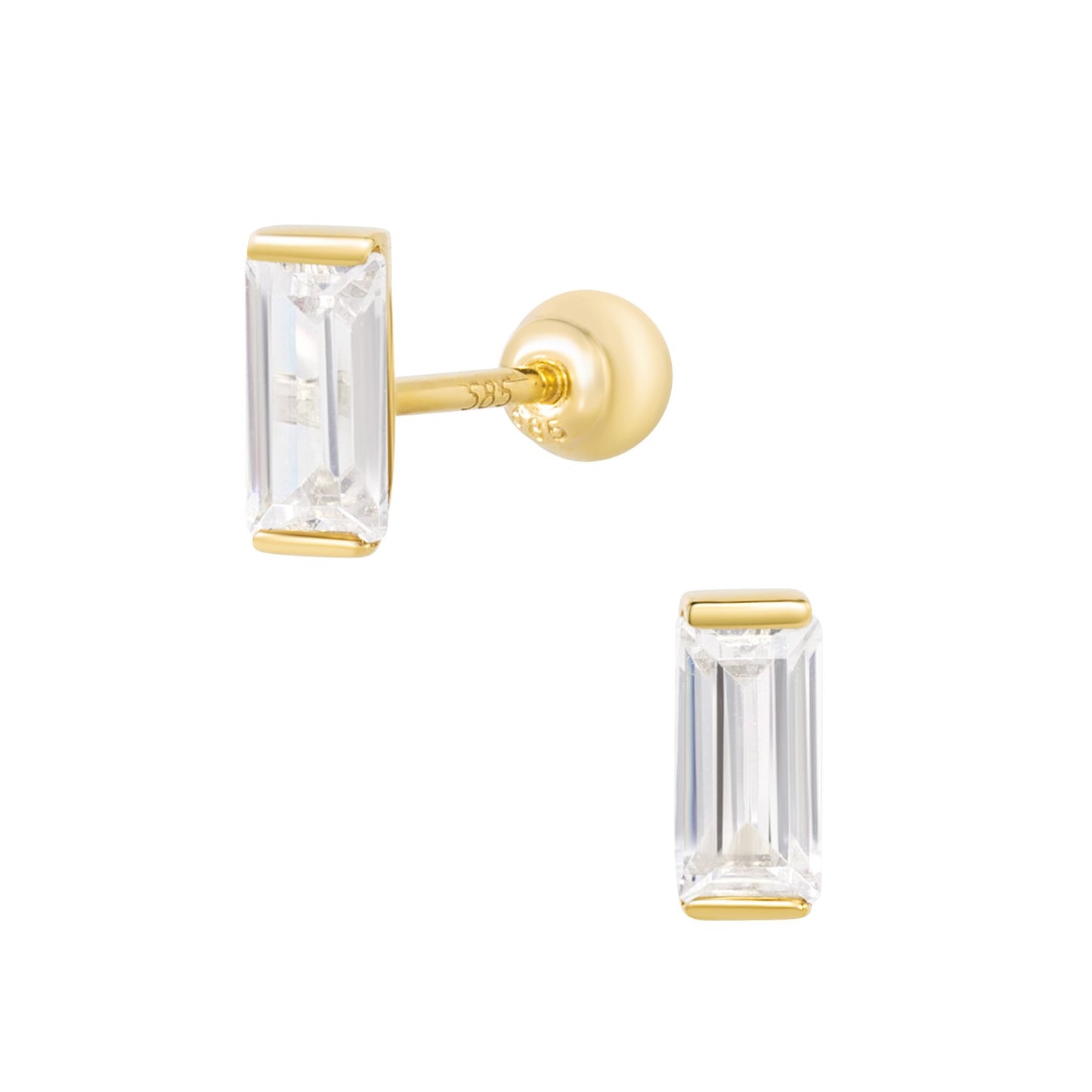 14K (58.5%) SOLID GOLD RECTANGLE PIERCING
