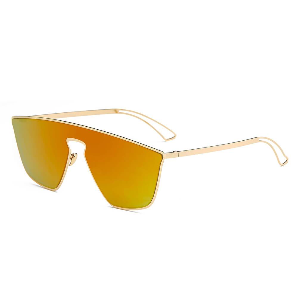 BEVERLY – Lunettes de soleil carrées futuristes à verres plats miroir