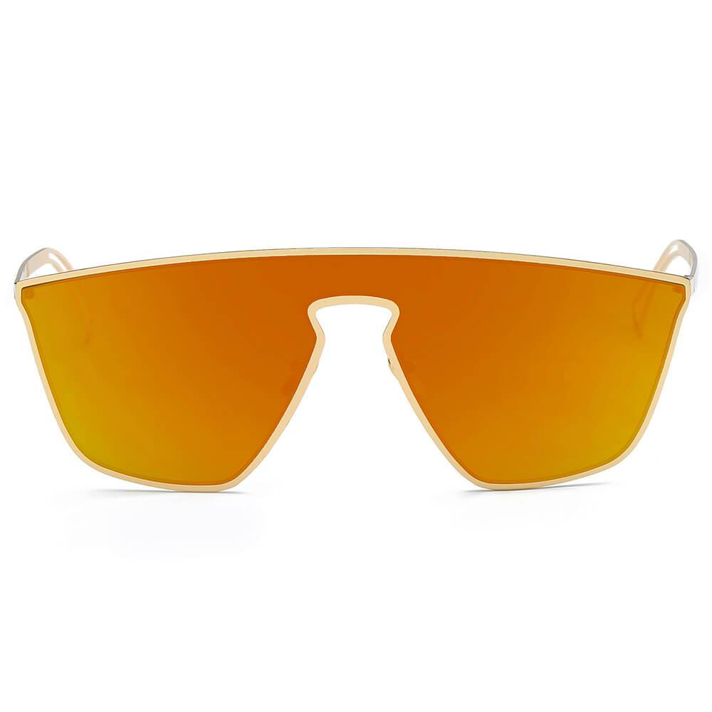 BEVERLY – Lunettes de soleil carrées futuristes à verres plats miroir