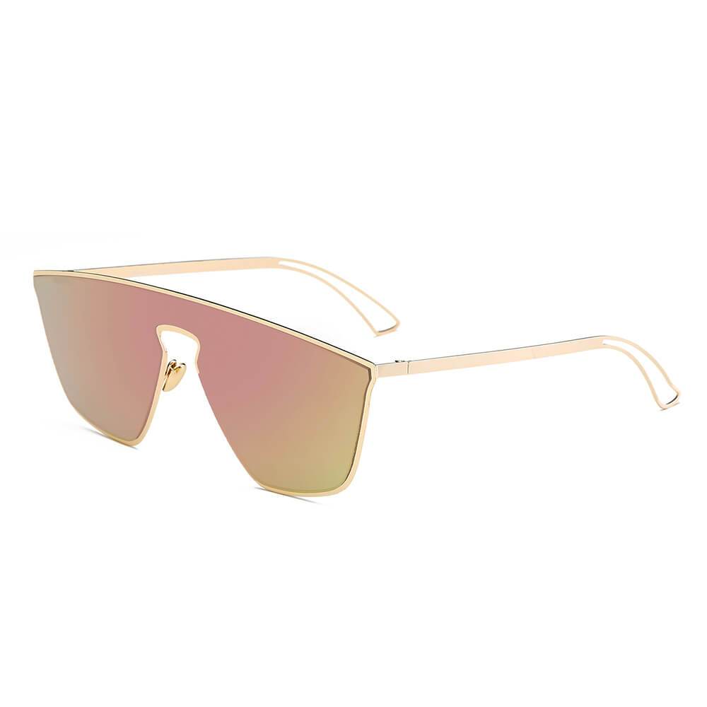 BEVERLY – Lunettes de soleil carrées futuristes à verres plats miroir