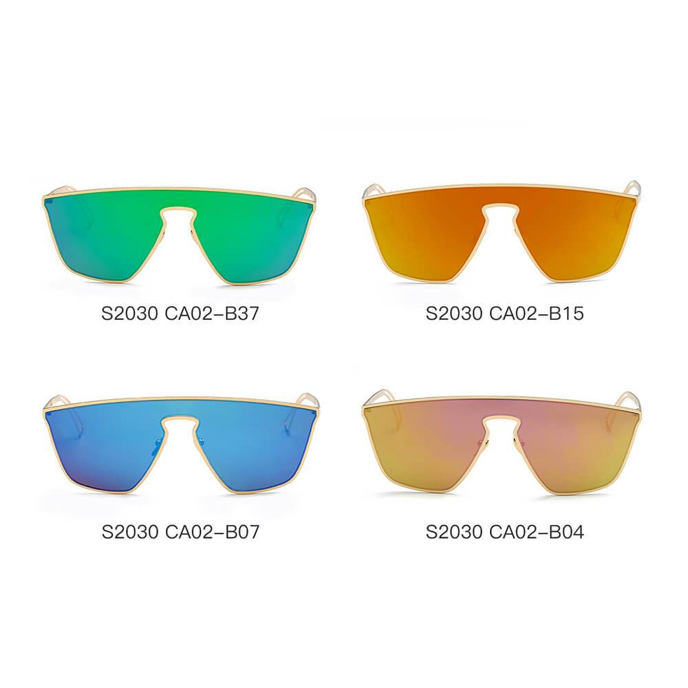 BEVERLY – Lunettes de soleil carrées futuristes à verres plats miroir