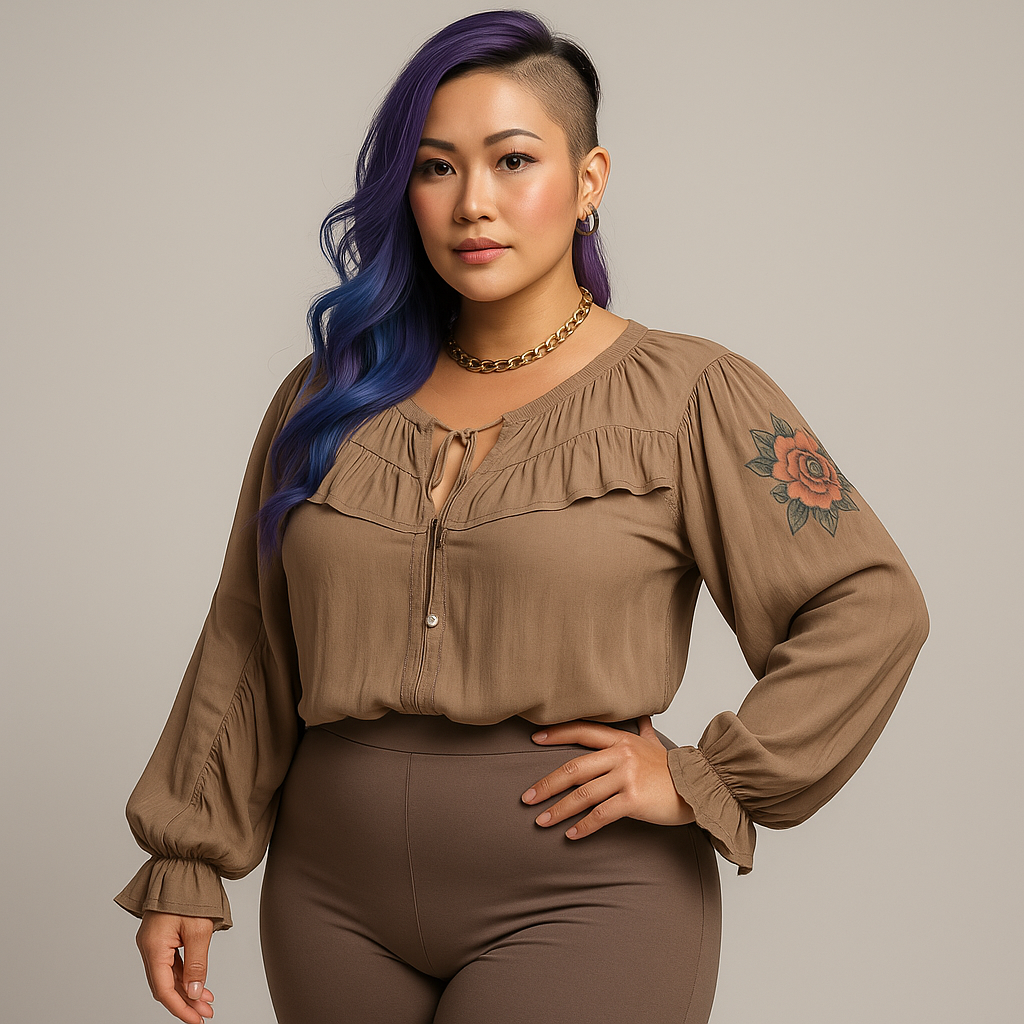 Chemise longue à volants – Élégance douce et quotidienne-Och Bella