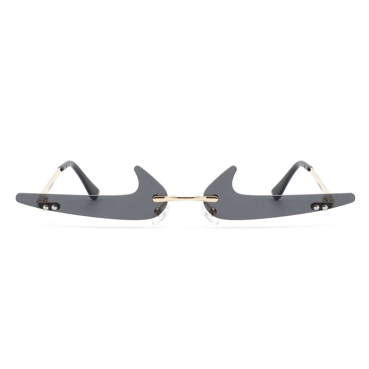 Amberlyn – Lunettes Slim Sans Monture à Verres Teintés Décoratifs (Forme Checkmark)