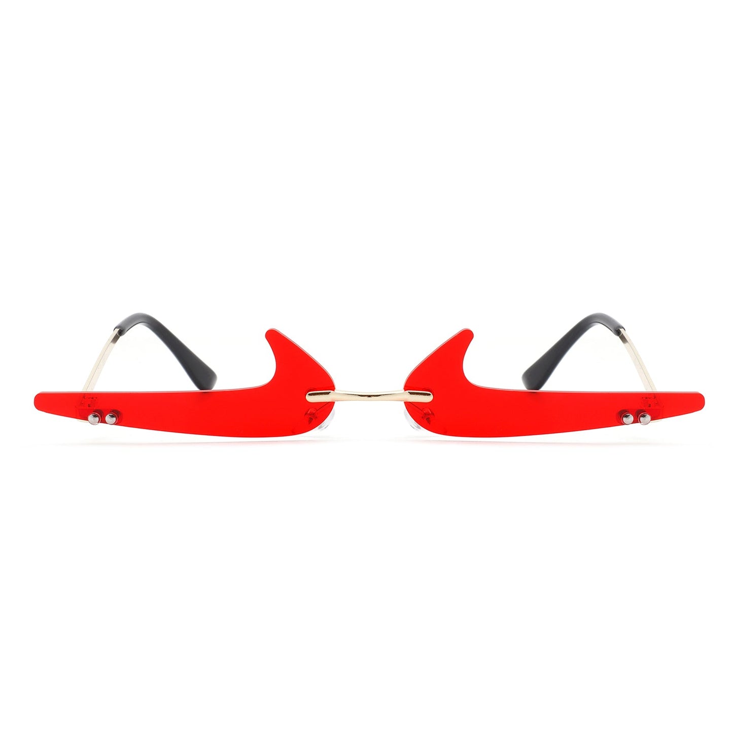 Amberlyn – Lunettes Slim Sans Monture à Verres Teintés Décoratifs (Forme Checkmark)