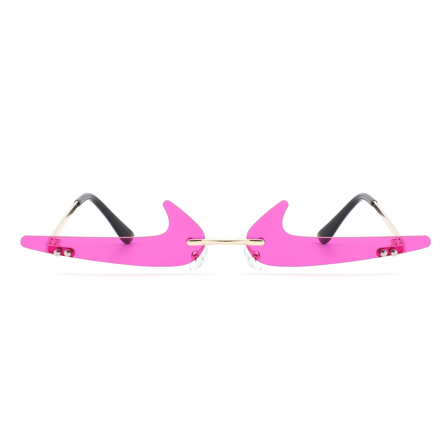 Amberlyn – Lunettes Slim Sans Monture à Verres Teintés Décoratifs (Forme Checkmark)
