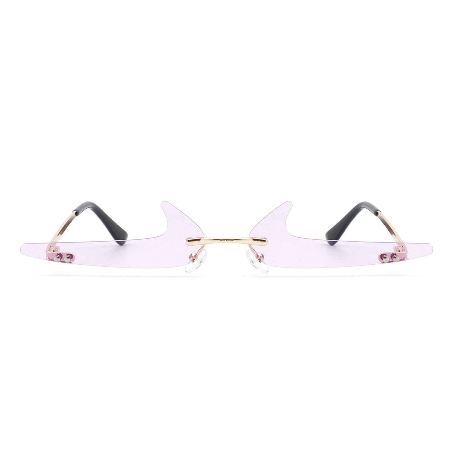 Amberlyn – Lunettes Slim Sans Monture à Verres Teintés Décoratifs (Forme Checkmark)