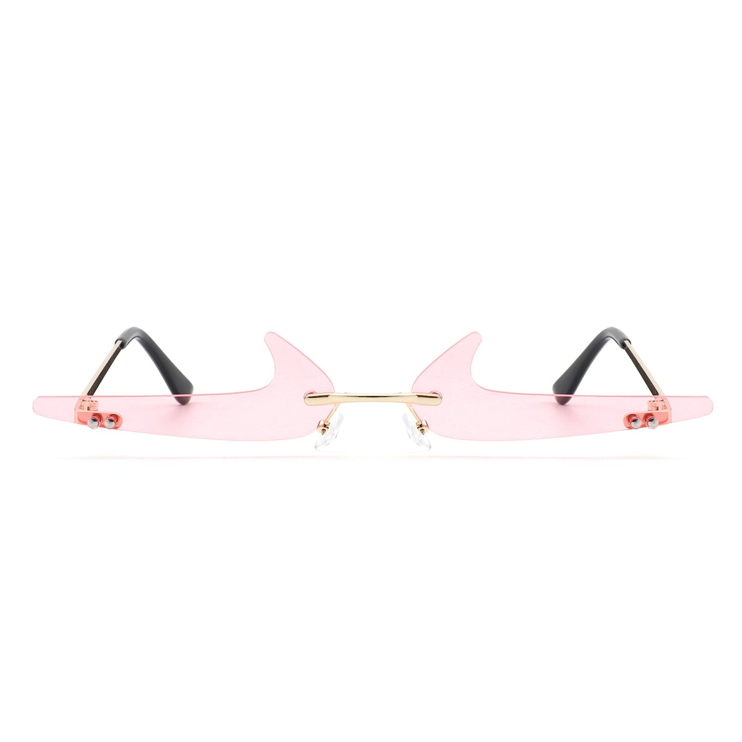Amberlyn – Lunettes Slim Sans Monture à Verres Teintés Décoratifs (Forme Checkmark)