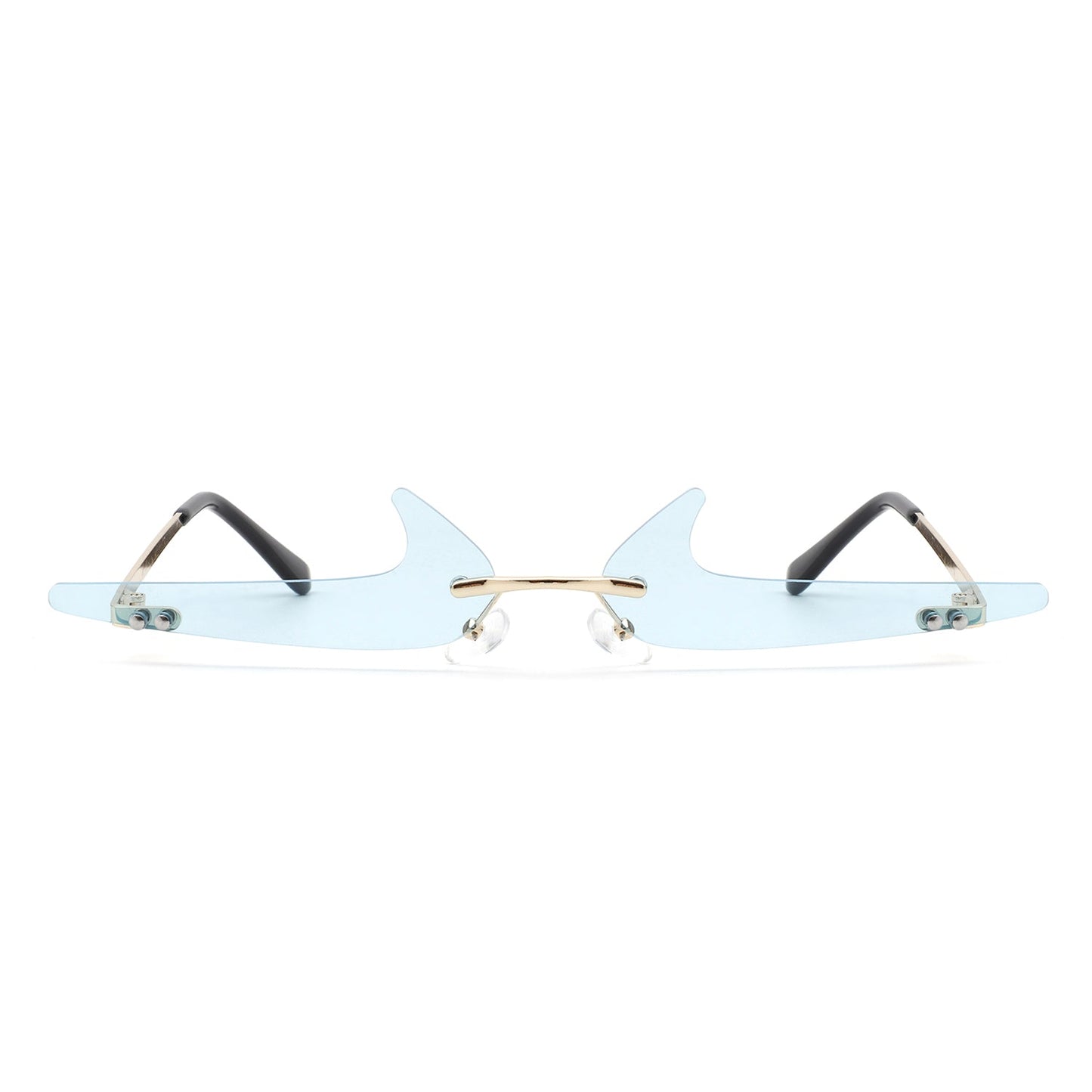 Amberlyn – Lunettes Slim Sans Monture à Verres Teintés Décoratifs (Forme Checkmark)