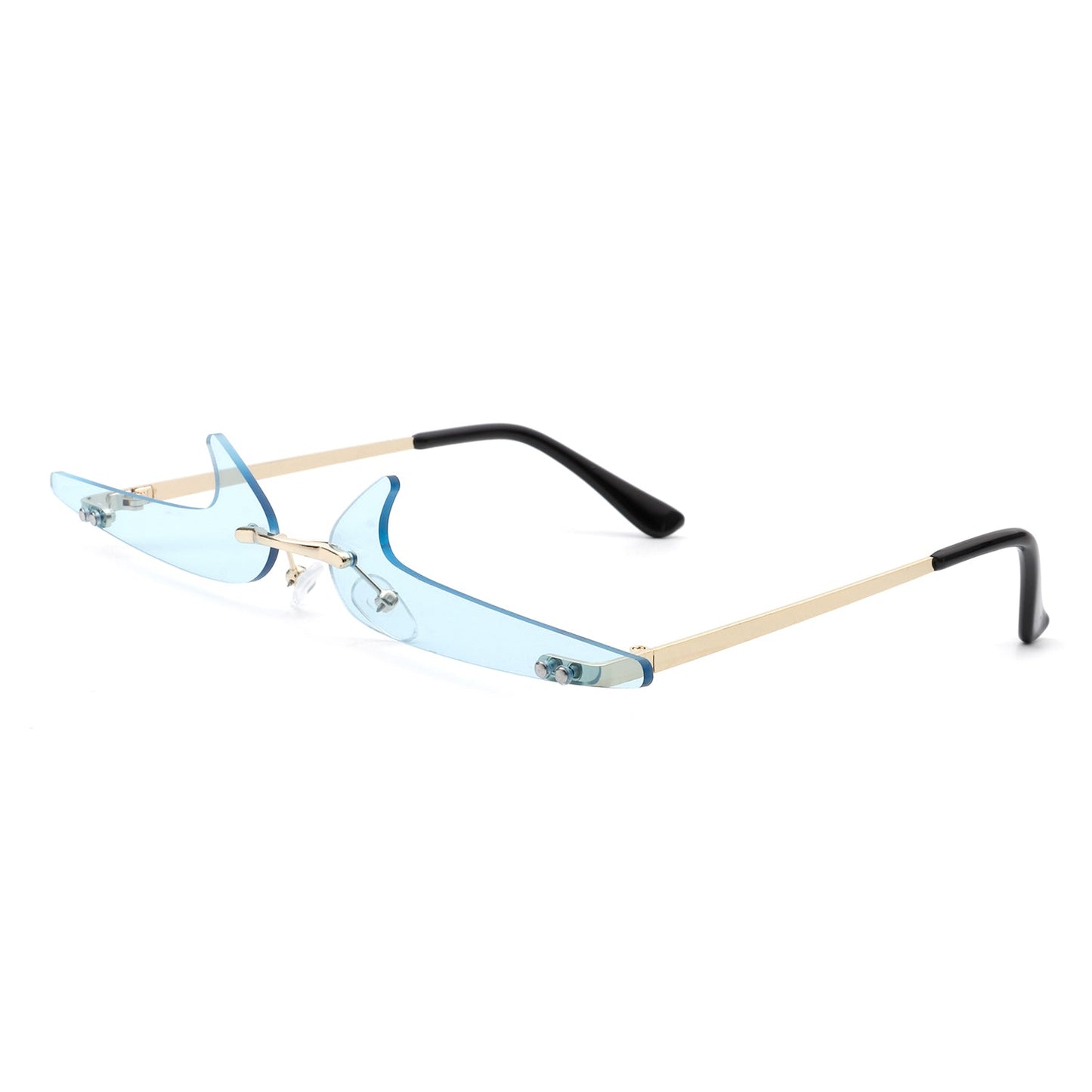 Amberlyn – Lunettes Slim Sans Monture à Verres Teintés Décoratifs (Forme Checkmark)