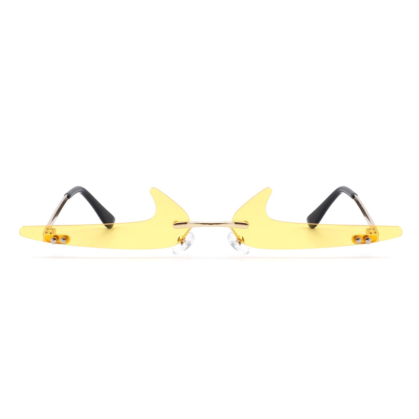 Amberlyn – Lunettes Slim Sans Monture à Verres Teintés Décoratifs (Forme Checkmark)