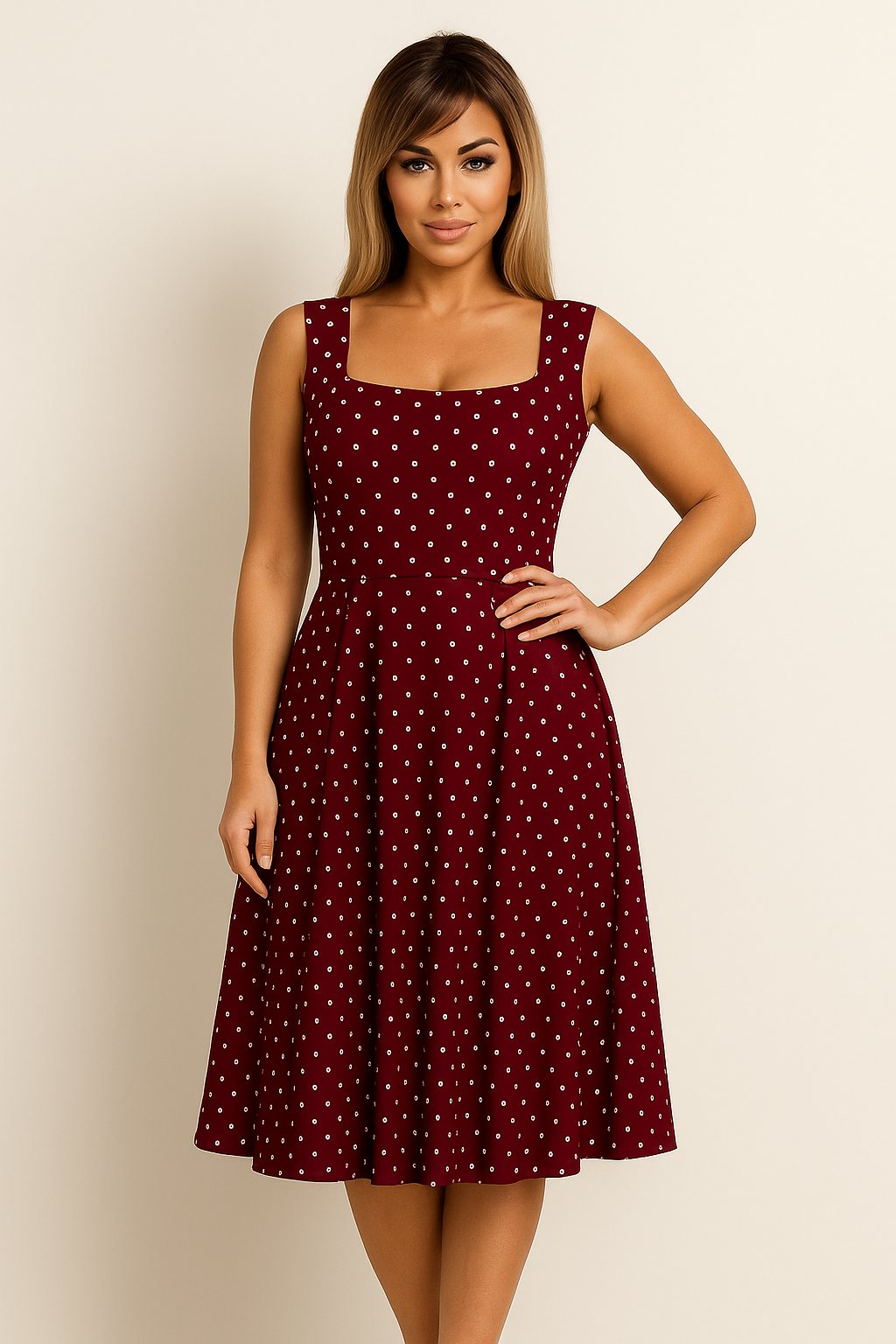 Robe en coton “Stella” à pois – Numoco