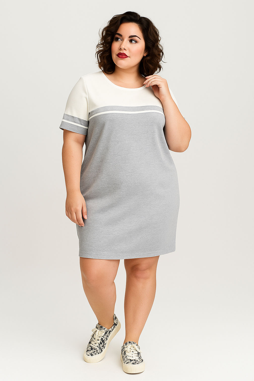 Robe décontractée Figl – coton doux bicolore
