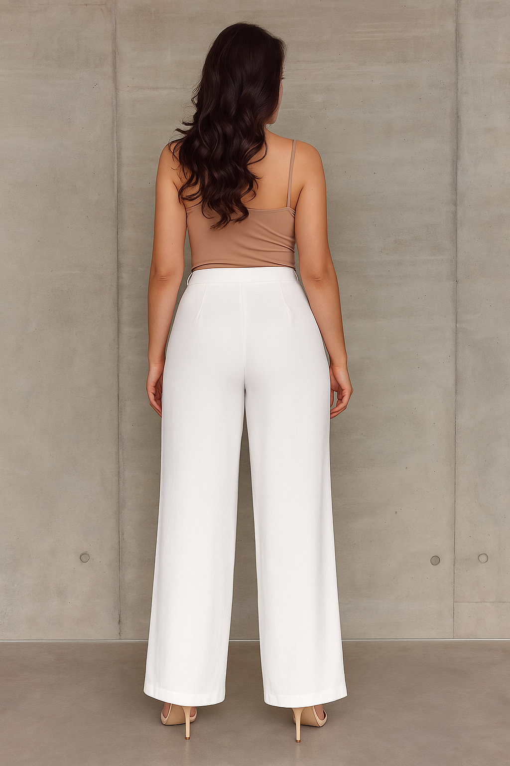 "Silhouette Fit" – Pantalon Évasé Taille Haute, Coupe Longue et Poches Obliques