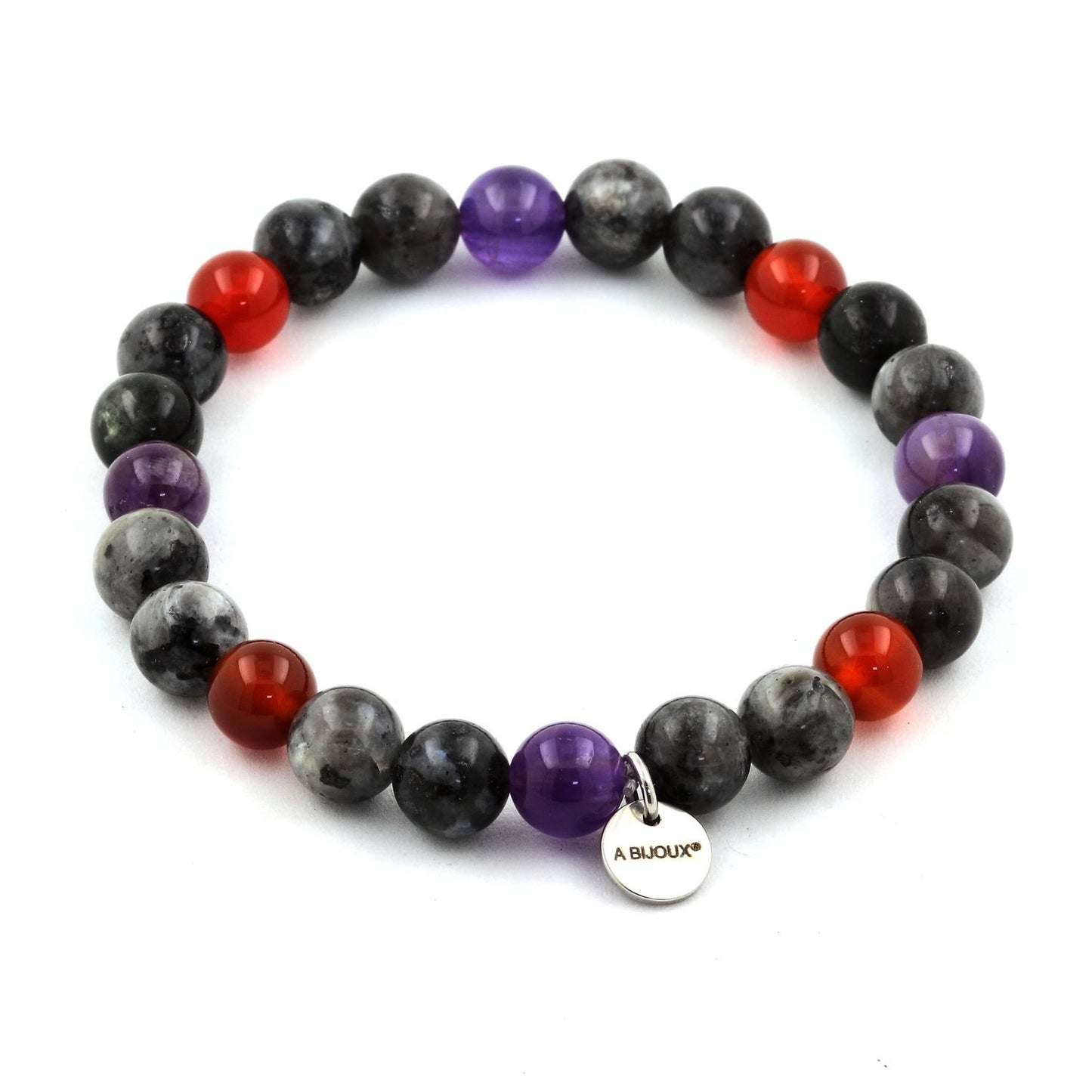 Bracelet Élan Intérieur – Labradorite, Améthyste & Agate Rouge