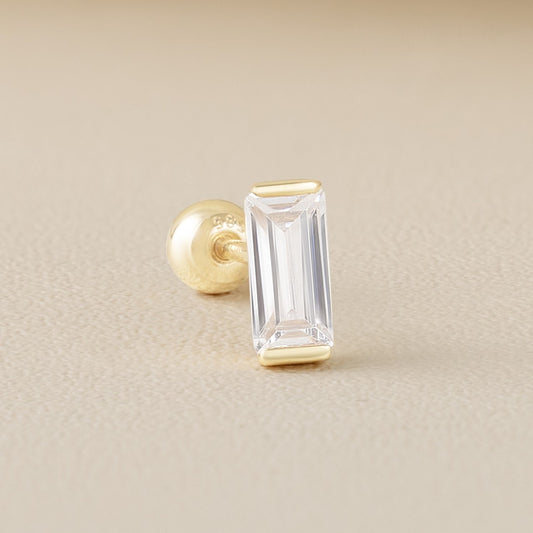 14K (58.5%) SOLID GOLD RECTANGLE PIERCING