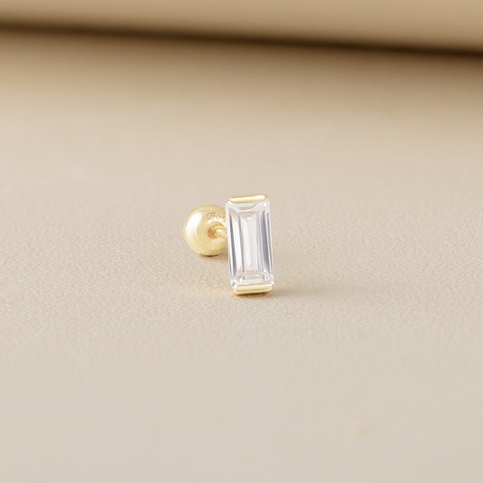 14K (58.5%) SOLID GOLD RECTANGLE PIERCING