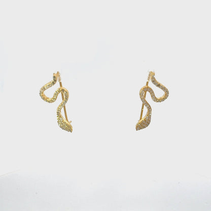 Nagini Snake Ear Climbers Gold