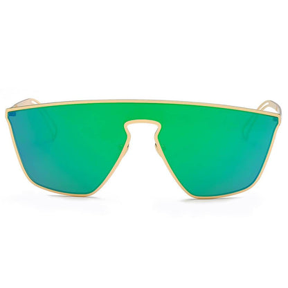BEVERLY – Lunettes de soleil carrées futuristes à verres plats miroir