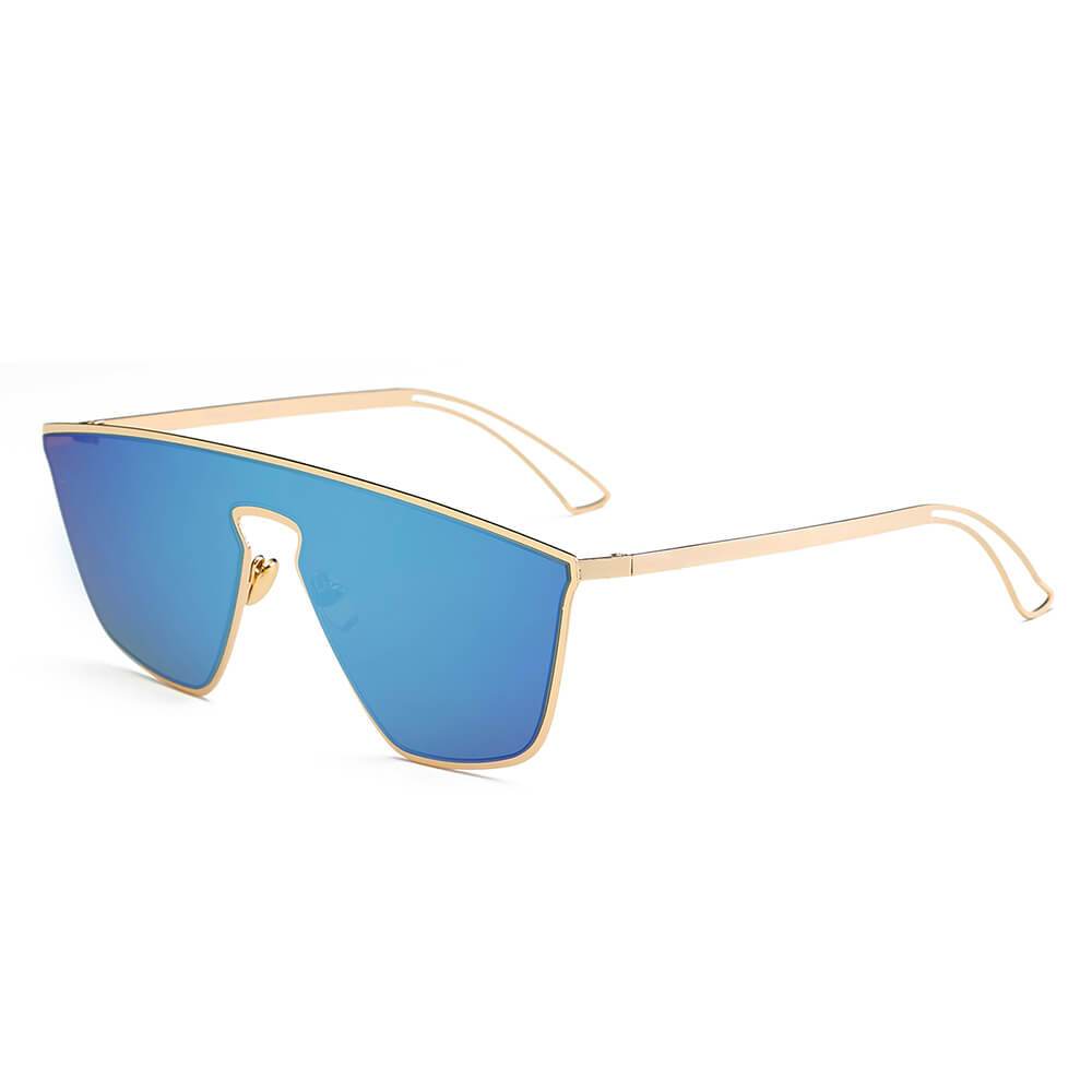 BEVERLY – Lunettes de soleil carrées futuristes à verres plats miroir