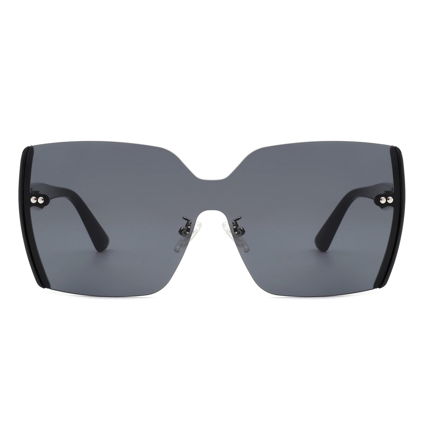 Xanadune -  Square Oversize Half Frame Tinted Retro Fashion Women Sunglasses