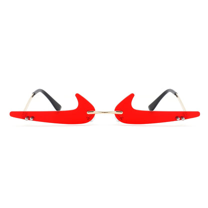 Amberlyn – Lunettes Slim Sans Monture à Verres Teintés Décoratifs (Forme Checkmark)
