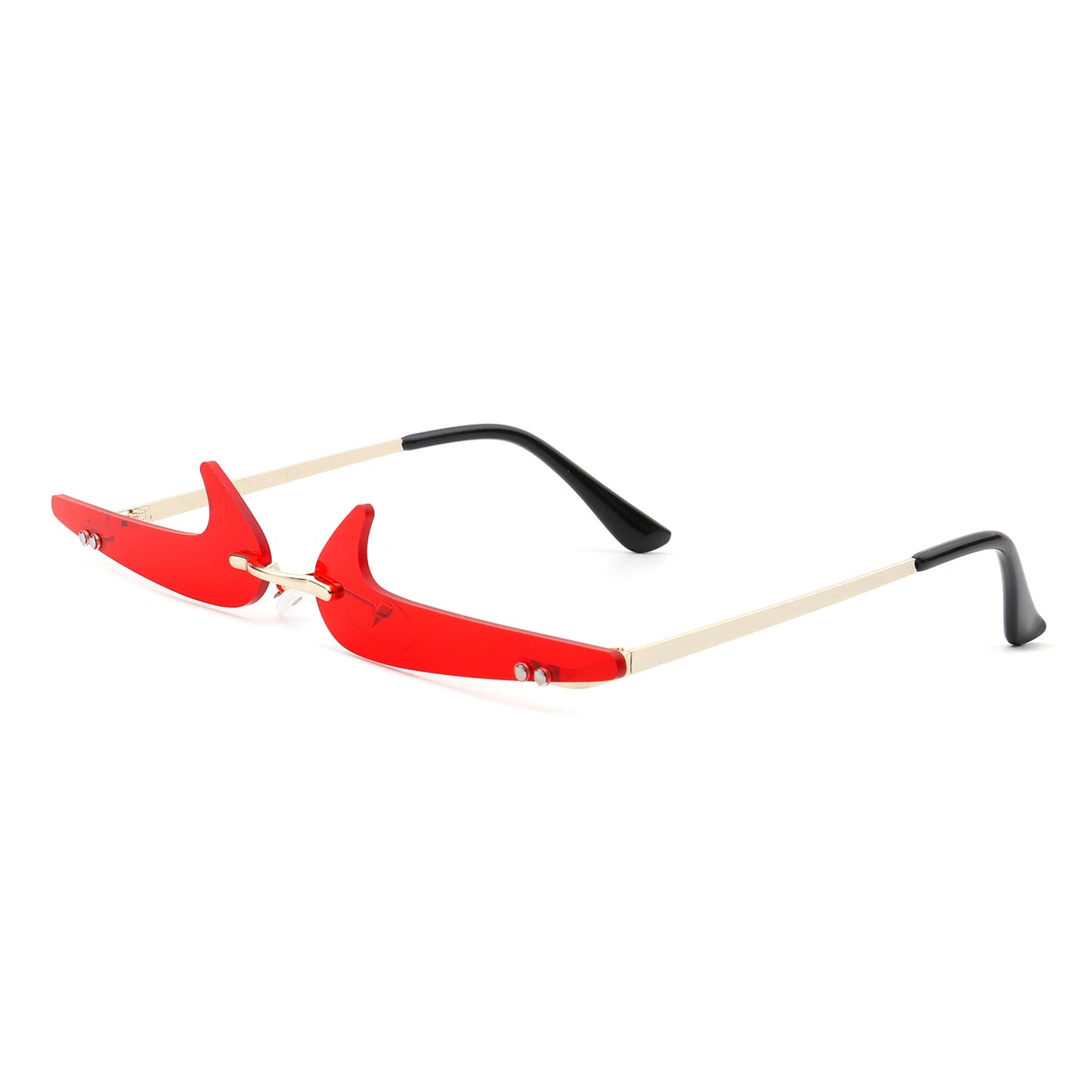 Amberlyn – Lunettes Slim Sans Monture à Verres Teintés Décoratifs (Forme Checkmark)