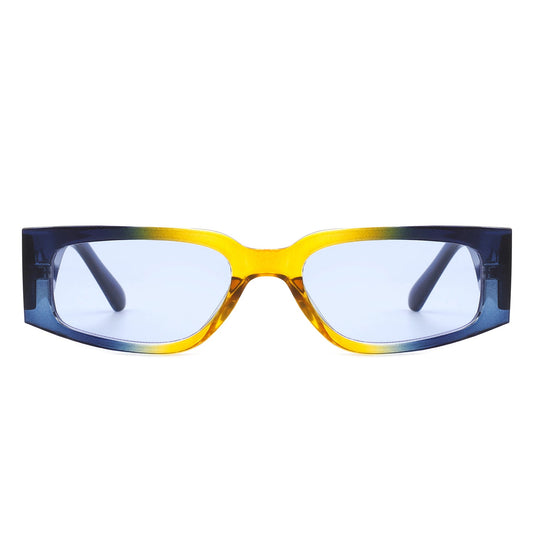 Xenotica - Rectangle Narrow Retro Slim Vintage Square Sunglasses