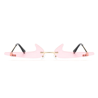 Amberlyn – Lunettes Slim Sans Monture à Verres Teintés Décoratifs (Forme Checkmark)