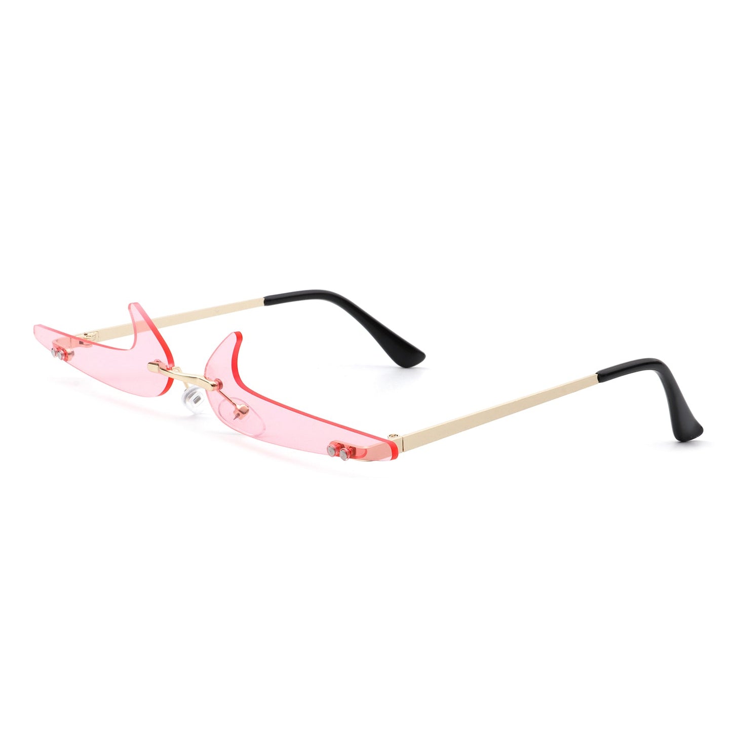 Amberlyn – Lunettes Slim Sans Monture à Verres Teintés Décoratifs (Forme Checkmark)