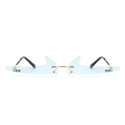 Amberlyn – Lunettes Slim Sans Monture à Verres Teintés Décoratifs (Forme Checkmark)