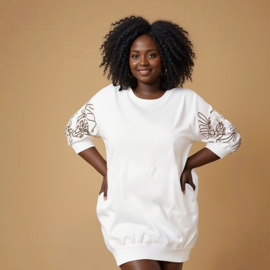Le Sweat Chic & Confort – Broderie fine et coupe 3/4-Relevance