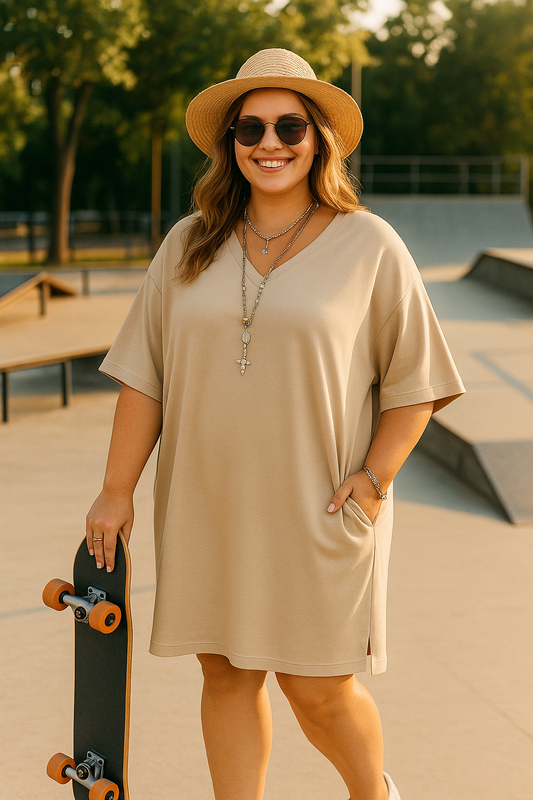 Robe sweatshirt oversize – Makadamia