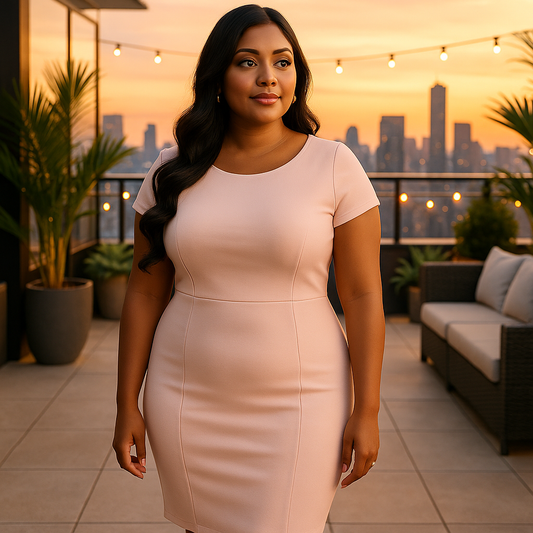 Robe Cocktail Jersa – Tricot Doux et Élégance Dorée