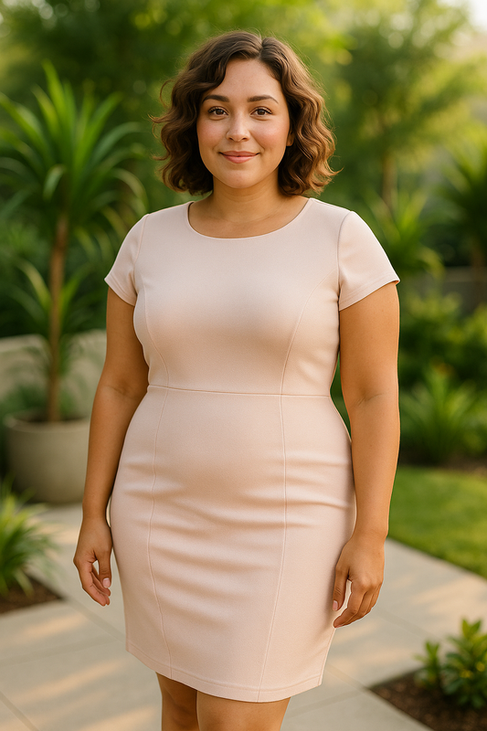 Robe Cocktail Jersa – Tricot Doux et Élégance Dorée