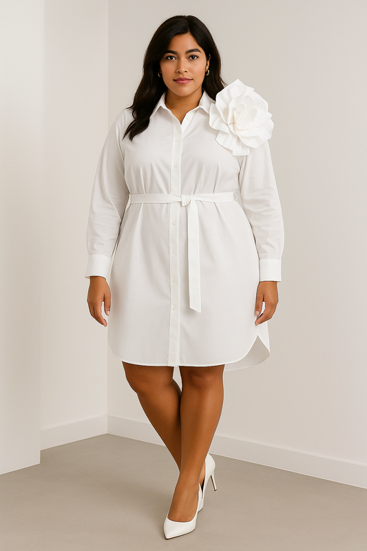 Robe chemise Daydress Lakerta – Élégance florale 100% coton