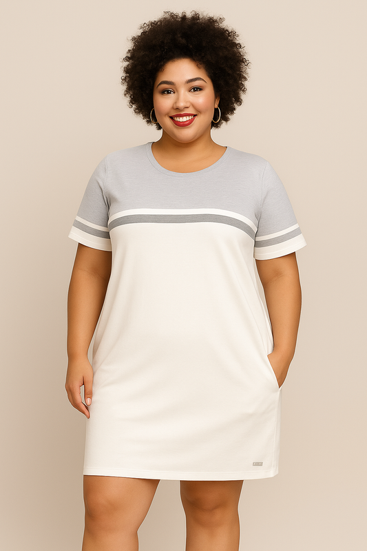 Robe décontractée Figl – coton doux bicolore