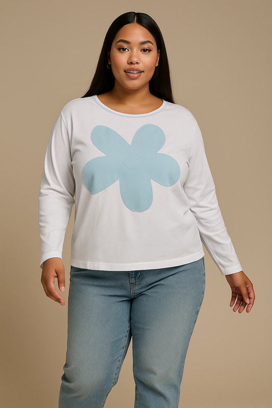 Blouse casual à motif, souple, douce et facile à enfiler-Italy Moda
