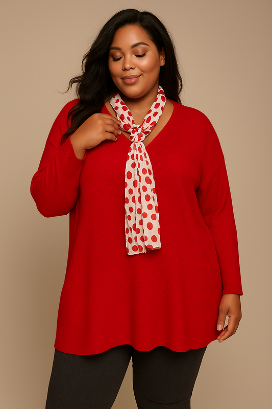 Pull à Maille rouge-Italy Moda