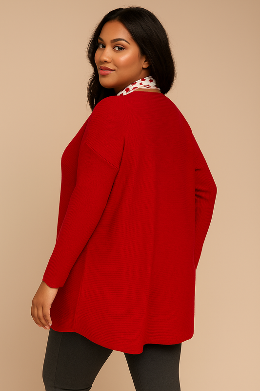 Pull à Maille rouge-Italy Moda