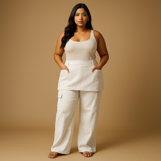 « Free to Run Away » – Ensemble Deux-Pièces MIU Style, Pantalon Évasé Taille Basse