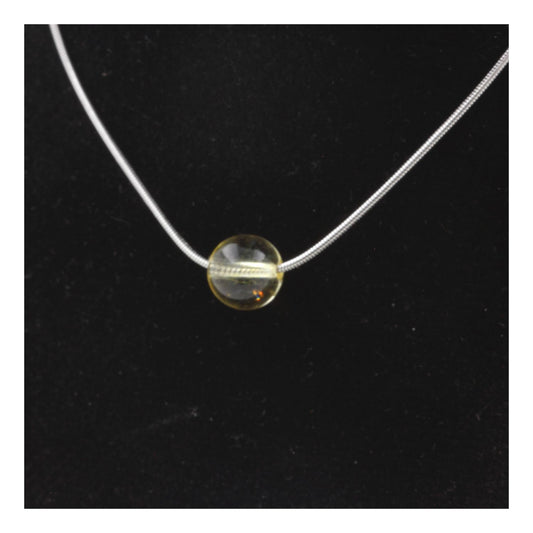 Necklace with 1 Citrine bead 8 mm