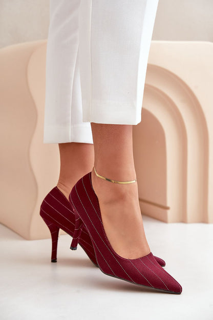 Escarpins pointus en textile haut de gamme – Talon aiguille – Modèle-Step in Style