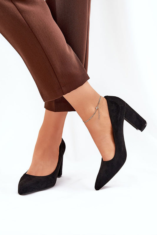 Escarpins en suédine éco-responsable à talon large – modèle-Step in Style