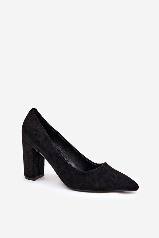 Escarpins en suédine éco-responsable à talon large – modèle-Step in Style