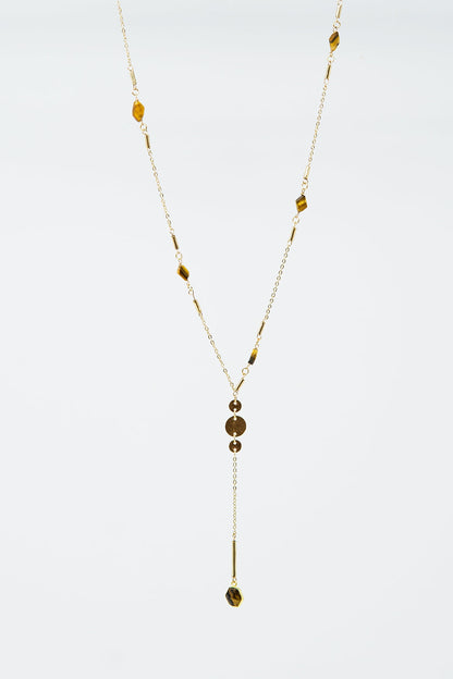 Collier Doré Éclat – Détail Pierre & Pendentif
