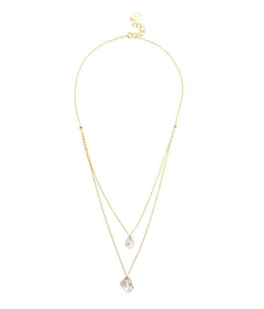 Collier Nacré – Perles Keshi & Chaîne Or