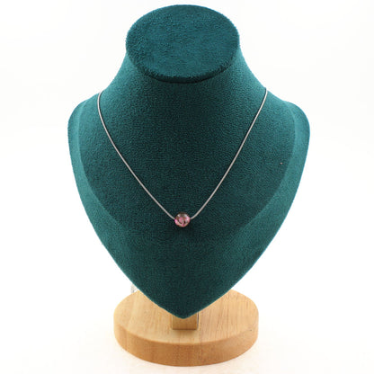 Collier Épure – Agate Fuchsia & Brune