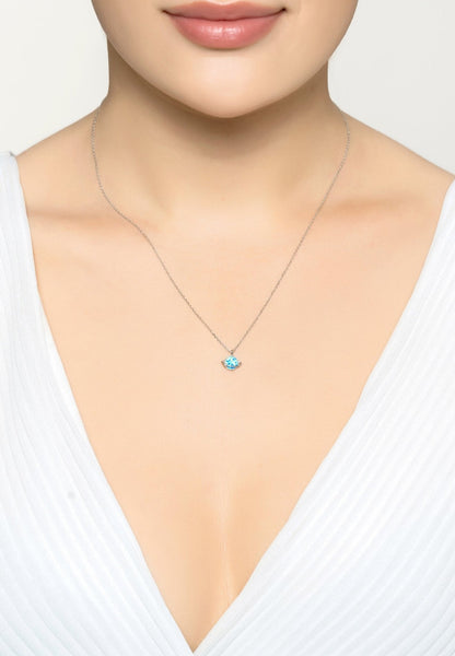Collier Galactique Saturne – Opalite & Argent 925
