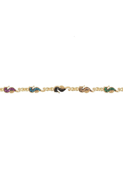Bracelet Seahorses – Charme Marin & Zirconia Multicolores